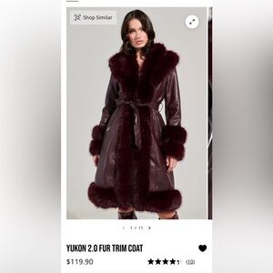 Yukon 2.0 Burgundy Fur Trim Coat